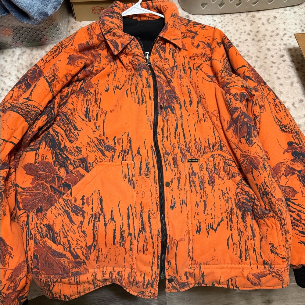 Men Supreme Realtree Camouflage Reversible Jacket